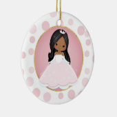 Afrikaanse Amerikaanse roze prinses Keramisch Ornament (Rechts)