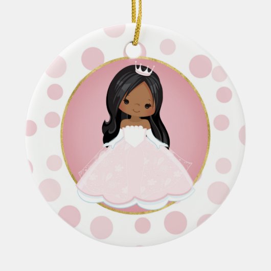 Afrikaanse Amerikaanse roze prinses Keramisch Ornament (Voorkant)
