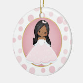 Afrikaanse Amerikaanse roze prinses Keramisch Ornament (Links)