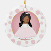 Afrikaanse Amerikaanse roze prinses Keramisch Ornament (Achterkant)