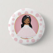 Afrikaanse Amerikaanse roze prinses Ronde Button 5,7 Cm (Voorkant)