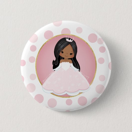 Afrikaanse Amerikaanse roze prinses Ronde Button 5,7 Cm (Voorkant)