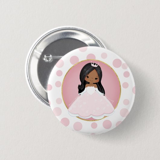 Afrikaanse Amerikaanse roze prinses Ronde Button 5,7 Cm (Voorkant /achterkant)