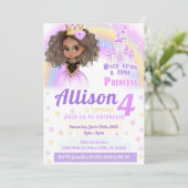 Afrikaanse Amerikaanse roze prinses verjaardaguitn Kaart (Staand voorkant)