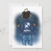 Afrikaanse Amerikaanse Sagittarius Sign Birthday Kaart (Voorkant)