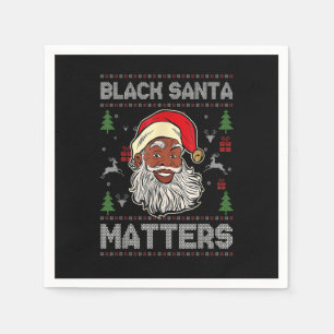 Afrikaanse Amerikaanse Santa Black Matters kerstpa Servet