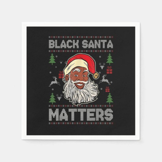 Afrikaanse Amerikaanse Santa Black Matters kerstpa Servet (Voorkant)