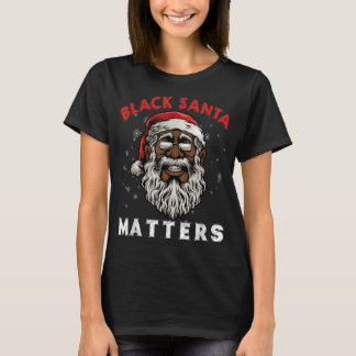 Afrikaanse Amerikaanse Santa Black Matters kerstpa T-shirt