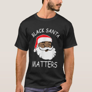 Afrikaanse Amerikaanse Santa Black Matters kerstpa T-shirt