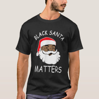 Afrikaanse Amerikaanse Santa Black Matters kerstpa T-shirt