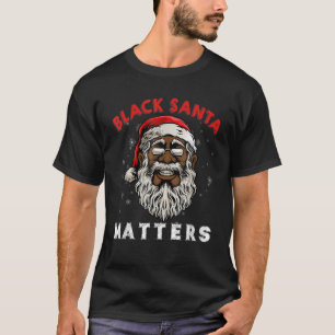 Afrikaanse Amerikaanse Santa Black Matters kerstpa T-shirt