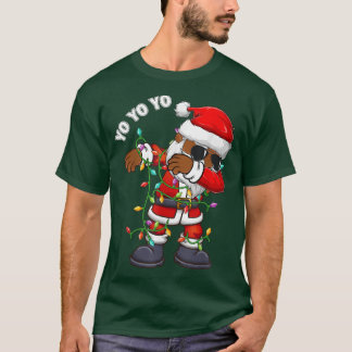 Afrikaanse Amerikaanse Santa Dabbing Tree Lights X T-shirt