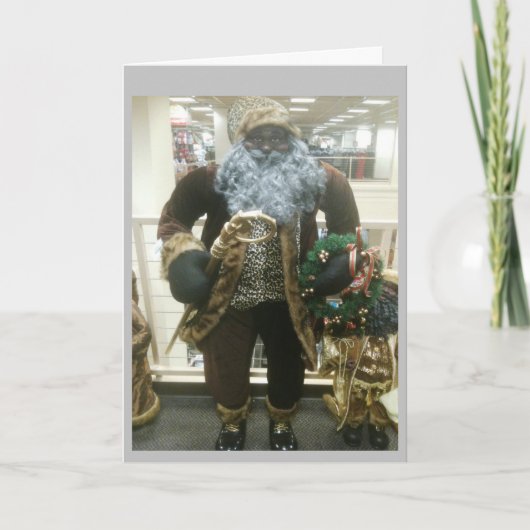 AFRIKAANSE AMERIKAANSE SANTA WISHT FEESTDAGEN KAART (Voorkant)