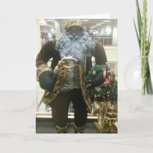 AFRIKAANSE AMERIKAANSE SANTA WISHT FEESTDAGEN KAART (Voorkant)