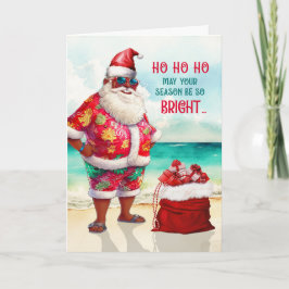 Afrikaanse Amerikaanse Santa Zonnebril Grappige Ke Feestdagen Kaart