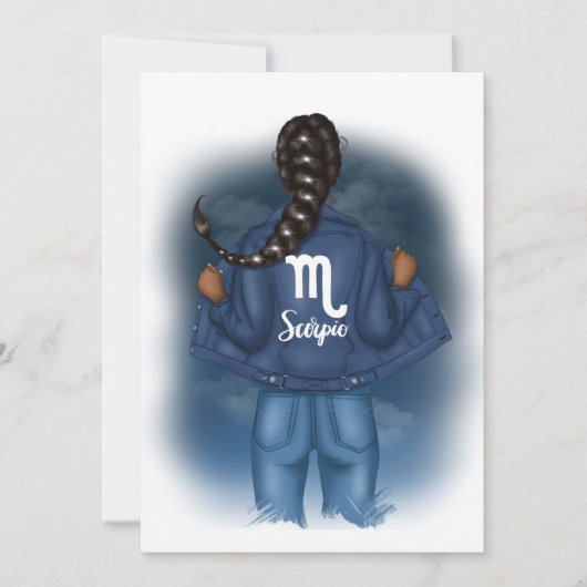 Afrikaanse Amerikaanse Scorpio Birthday Kaart (Voorkant)
