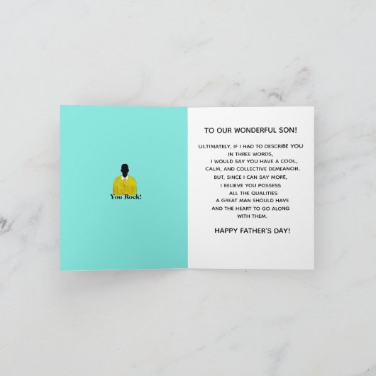 Afrikaanse Amerikaanse Son Vaderdag Suit & Stropda Kaart (Binnen)