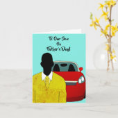 Afrikaanse Amerikaanse Son Vaderdag Suit & Stropda Kaart (Gele Bloem)