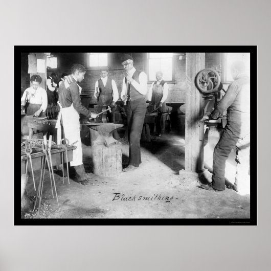 Afrikaanse Amerikaanse studenten van Blacksmithing Poster (Voorkant)