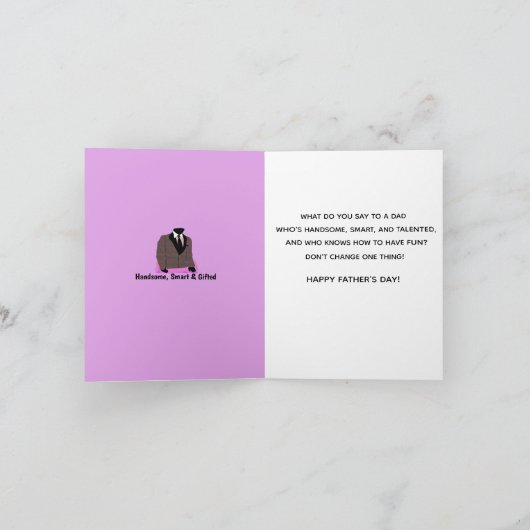 Afrikaanse Amerikaanse Suit en Stropdas Vaderdag Kaart (Binnen)