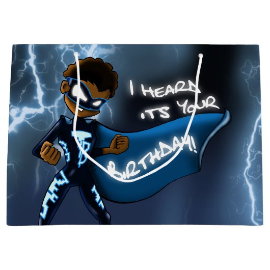 Afrikaanse Amerikaanse superheld Birthday Groot Cadeauzakje (Voorkant)