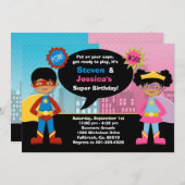 Afrikaanse Amerikaanse superheld Birthday Kaart (Voorkant / Achterkant)