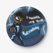 Afrikaanse Amerikaanse superheld Birthday Papieren Bordje (Voorkant)