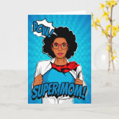 Afrikaanse Amerikaanse supermoeder voor gelukkige  Kaart (Gele Bloem)