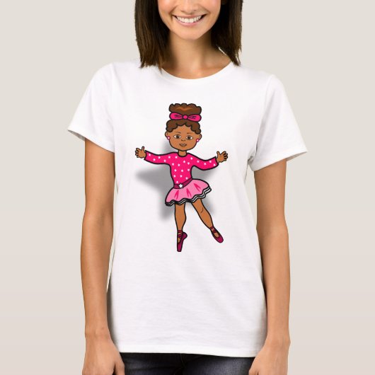 Afrikaanse Amerikaanse T-shirt met Ballerina (Voorkant)