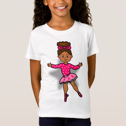 Afrikaanse Amerikaanse T-shirt met Ballerina (Voorkant)