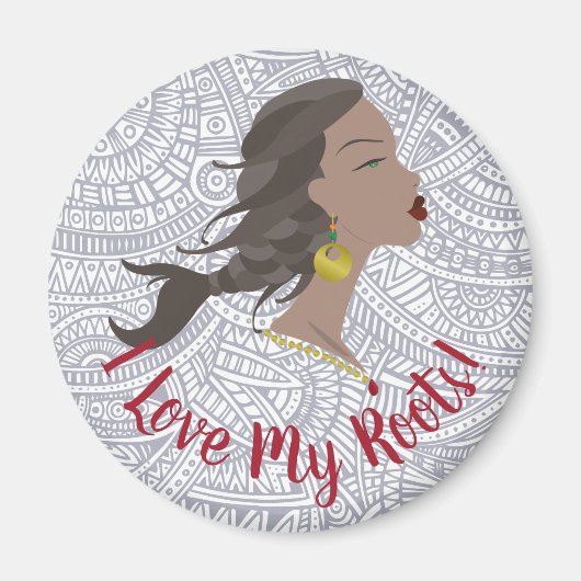 Afrikaanse Amerikaanse Textuur Koelkast Magneten (Voorkant)