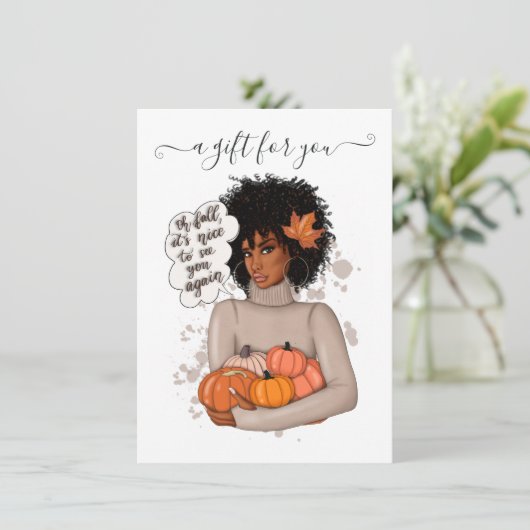 Afrikaanse Amerikaanse Thanksgiving Cadeaubon (Staand voorkant)