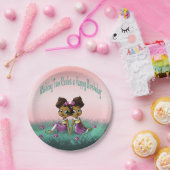 Afrikaanse Amerikaanse tweelingmeisjes Birthday Papieren Bordje (Feest)