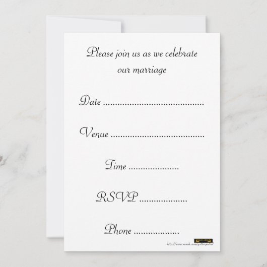 Afrikaanse Amerikaanse uitnodiging tot weddenschap (Achterkant)