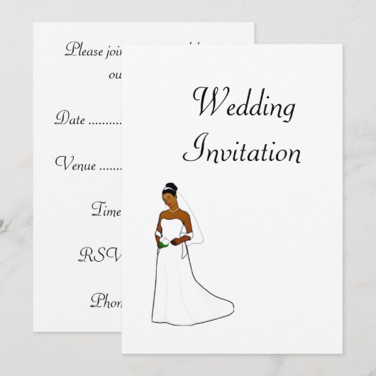 Afrikaanse Amerikaanse uitnodiging tot weddenschap (Voorkant / Achterkant)