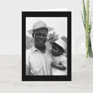 Afrikaanse Amerikaanse vader en Baby 1935 Kaart