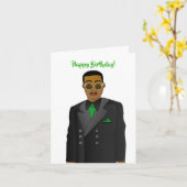 Afrikaanse Amerikaanse vader op Suit Stropdas Birt Kaart (Gele Bloem)