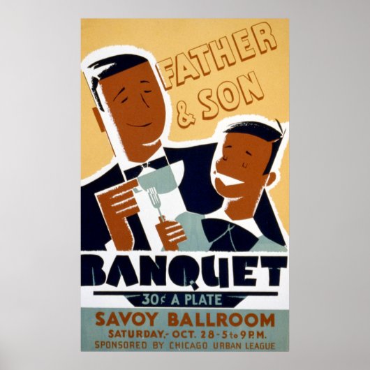 Afrikaanse Amerikaanse Vaderdag en Son Banquet Poster (Voorkant)