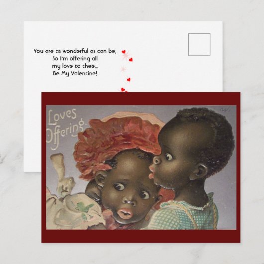 -Afrikaanse Amerikaanse Valentijn Briefkaart (Voorkant / Achterkant)