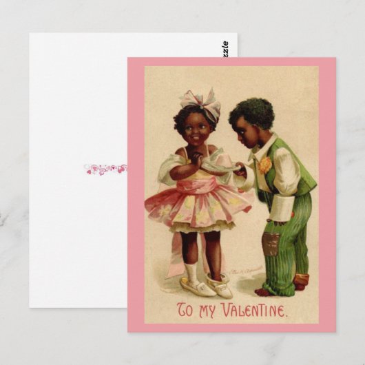 -Afrikaanse Amerikaanse Valentijn Briefkaart (Voorkant / Achterkant)
