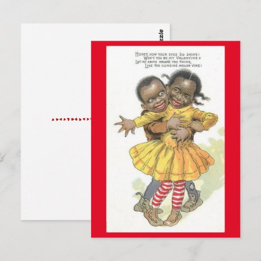 -Afrikaanse Amerikaanse Valentijn Briefkaart (Voorkant / Achterkant)