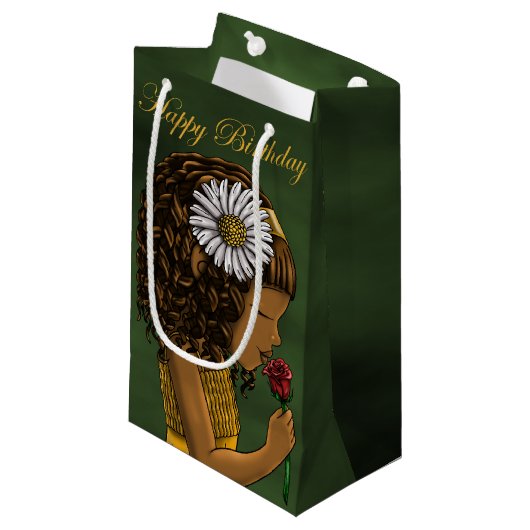 Afrikaanse Amerikaanse verjaardag van meisjes en R Klein Cadeauzakje (Voorkant Gekanteld)