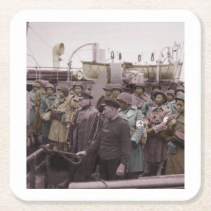 Afrikaanse Amerikaanse verpleegkundigen op transpo Kartonnen Onderzetters