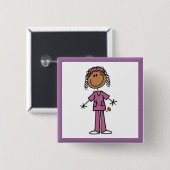 Afrikaanse Amerikaanse verpleegster Vierkante Button 5,1 Cm (Voorkant /achterkant)