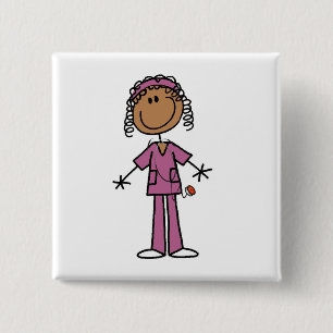Afrikaanse Amerikaanse verpleegster Vierkante Button 5,1 Cm