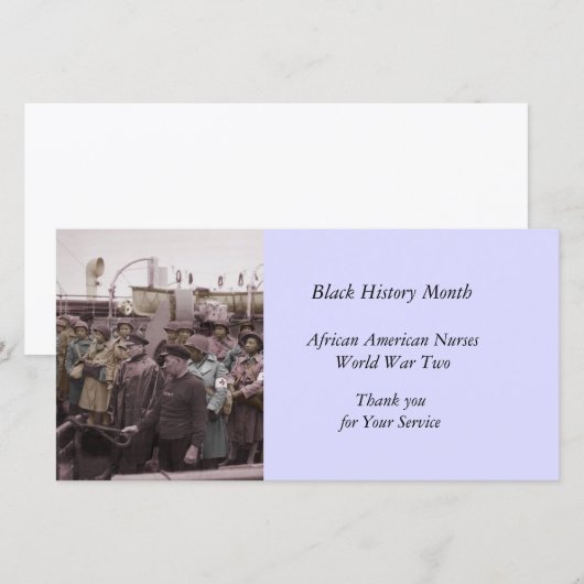 Afrikaanse Amerikaanse verpleegsters op het schip Bedankkaart (Voorkant / Achterkant)