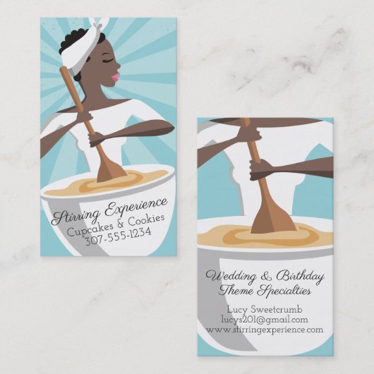 Afrikaanse Amerikaanse visitekaartje voor bakkerij (Voorkant / Achterkant)