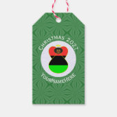 Afrikaanse Amerikaanse vlag Chanoeka Angel geperso Cadeaulabel (Voorkant)