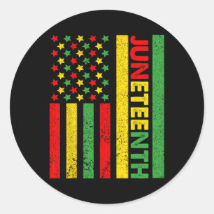 Afrikaanse Amerikaanse vlag Juneteenth Shirten Vro Ronde Sticker