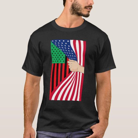 Afrikaanse Amerikaanse vlag Pan African Black Libe T-shirt (Voorkant)